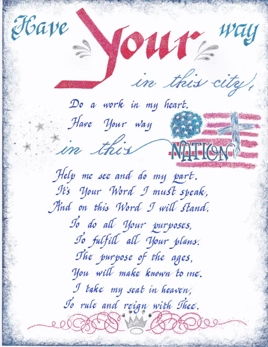 Have Your Way In This City, a poem hand-lettered and illustrated by Joyce Kruse